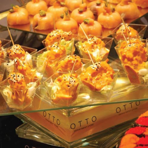 Otto branding on canape display Otto branding on canape display