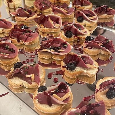 Duck Breast & Blueberry Compote Crostini 30pc