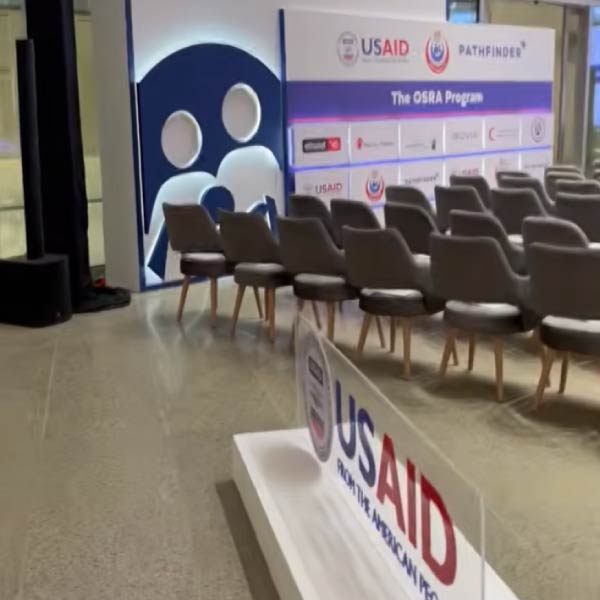 USAID Pathfinder logo at GEM event USAID Pathfinder logo at GEM event